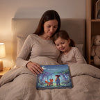 Mutter liest ihrer Tochter aus dem Buch Bis nachher vor, im Bett