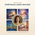 Morgen bin ich groß, vier Szenen aus dem Buch mit deinem Kind, Beispielabbildung